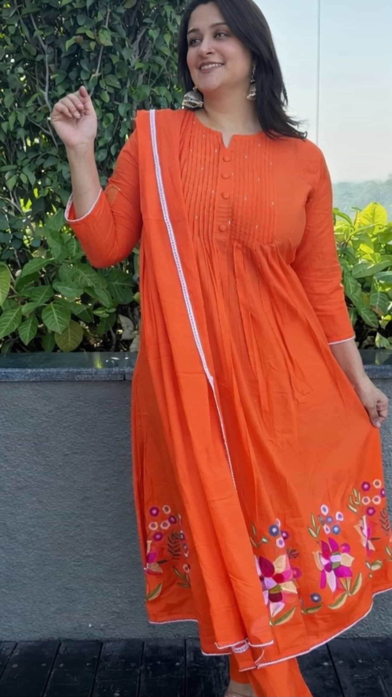 Floral Printed Anarkali Kurta Set