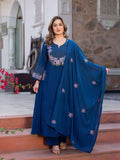 Royal Blue Embroidered Kurta Set