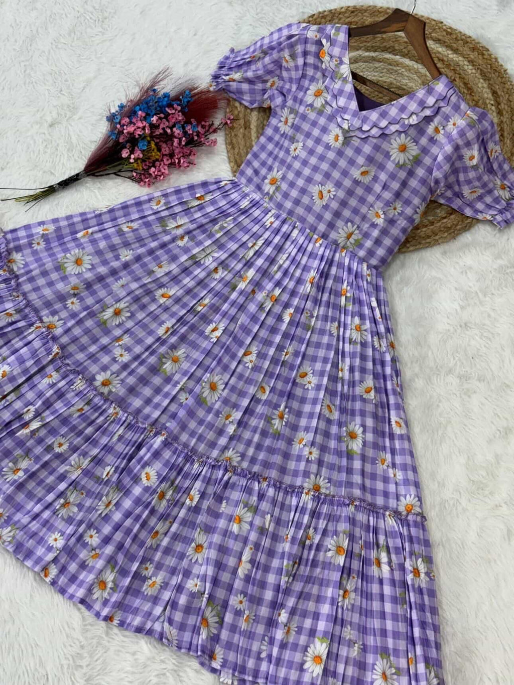 Lavender Daisy Midi Dress