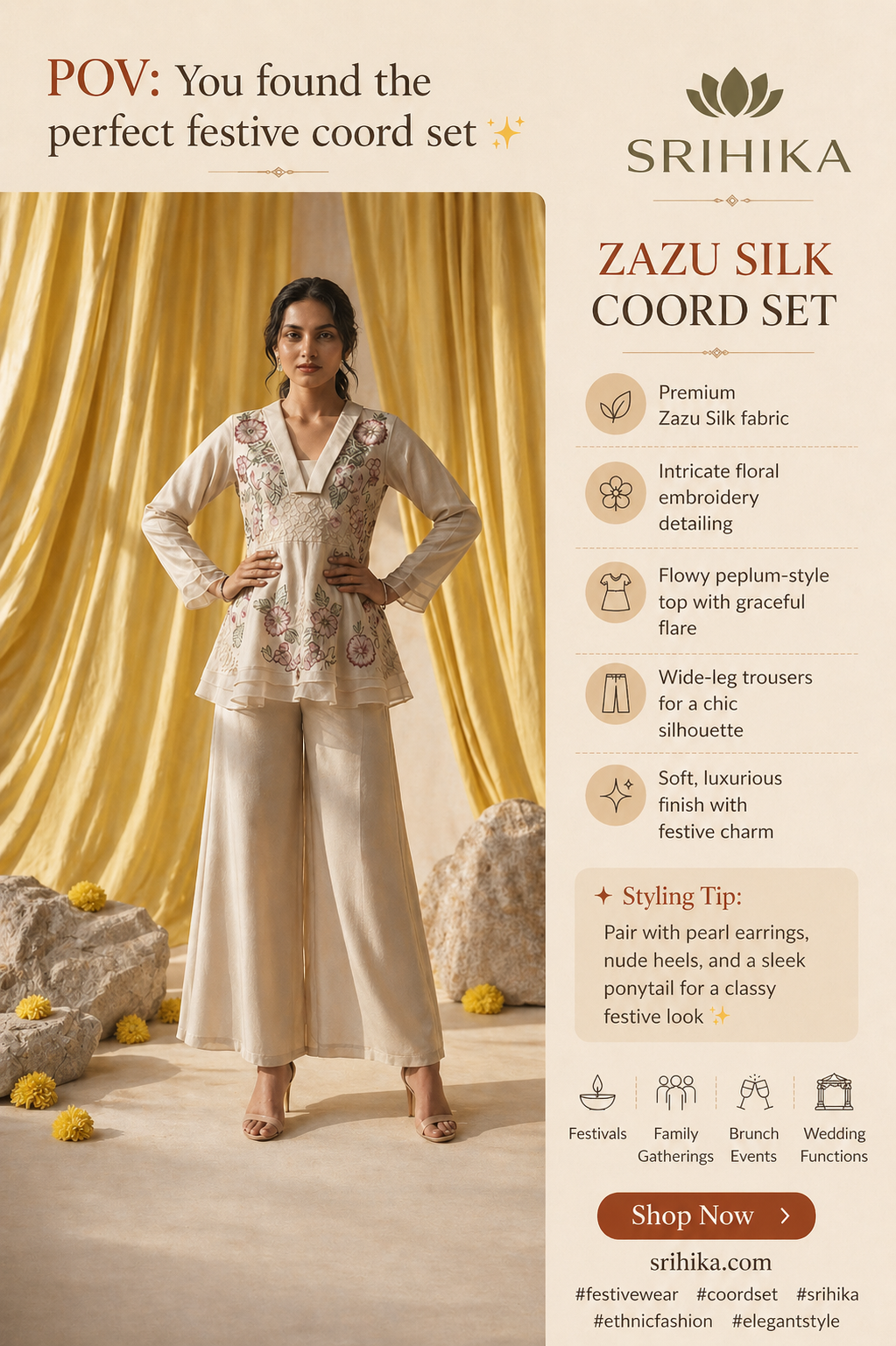 ZAZU SILK COORD SET