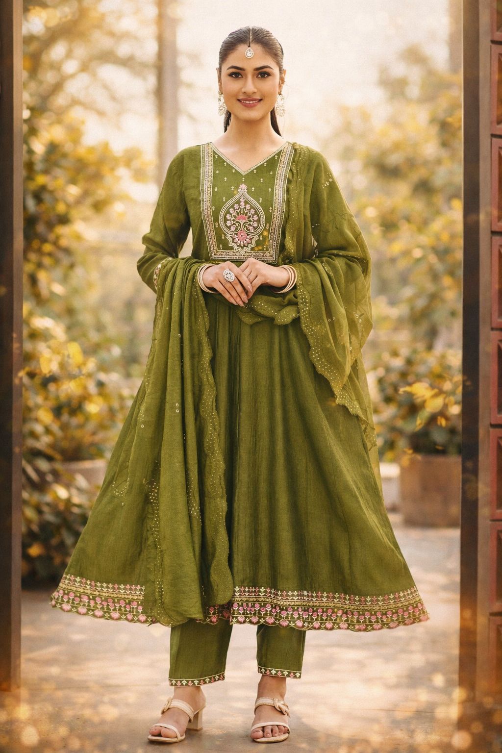 Festive Vichtra Silk Kurta Set