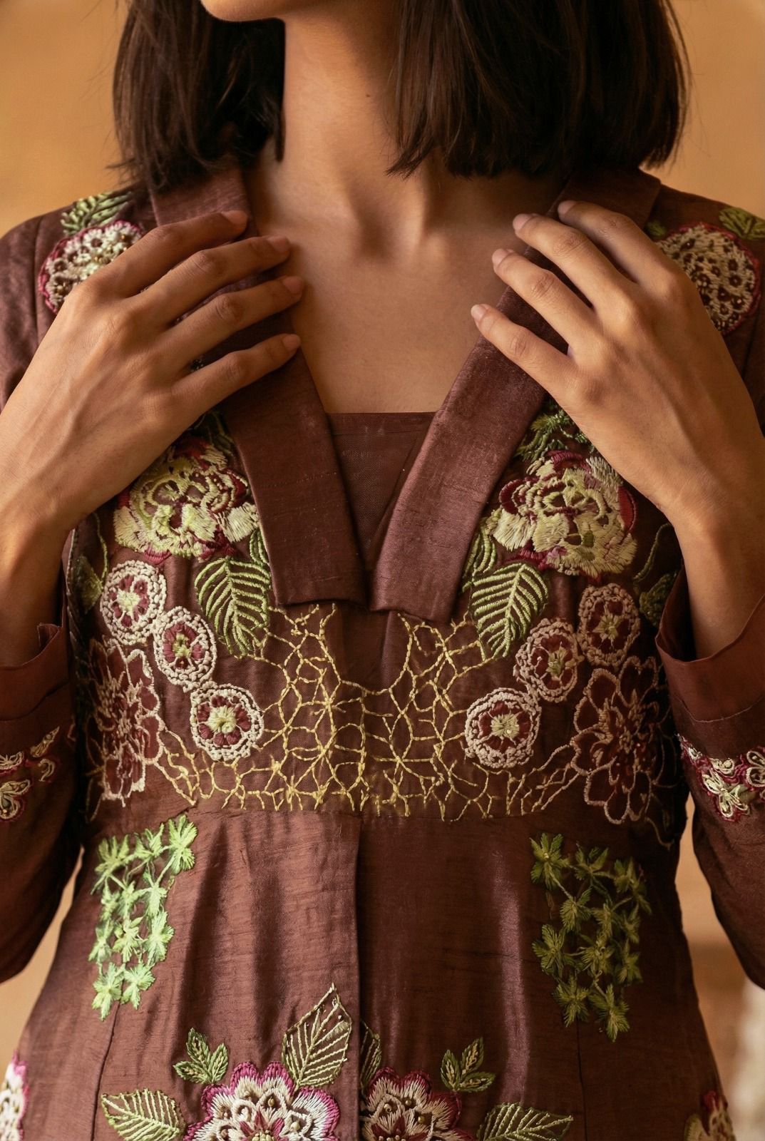 Zazu Silk Coord Maroon – Elegant Festive Wear for Women