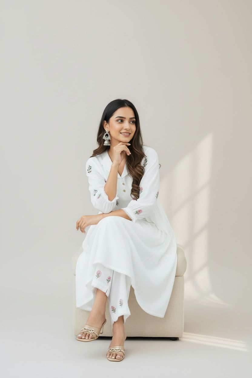 Charming White Coord Set
