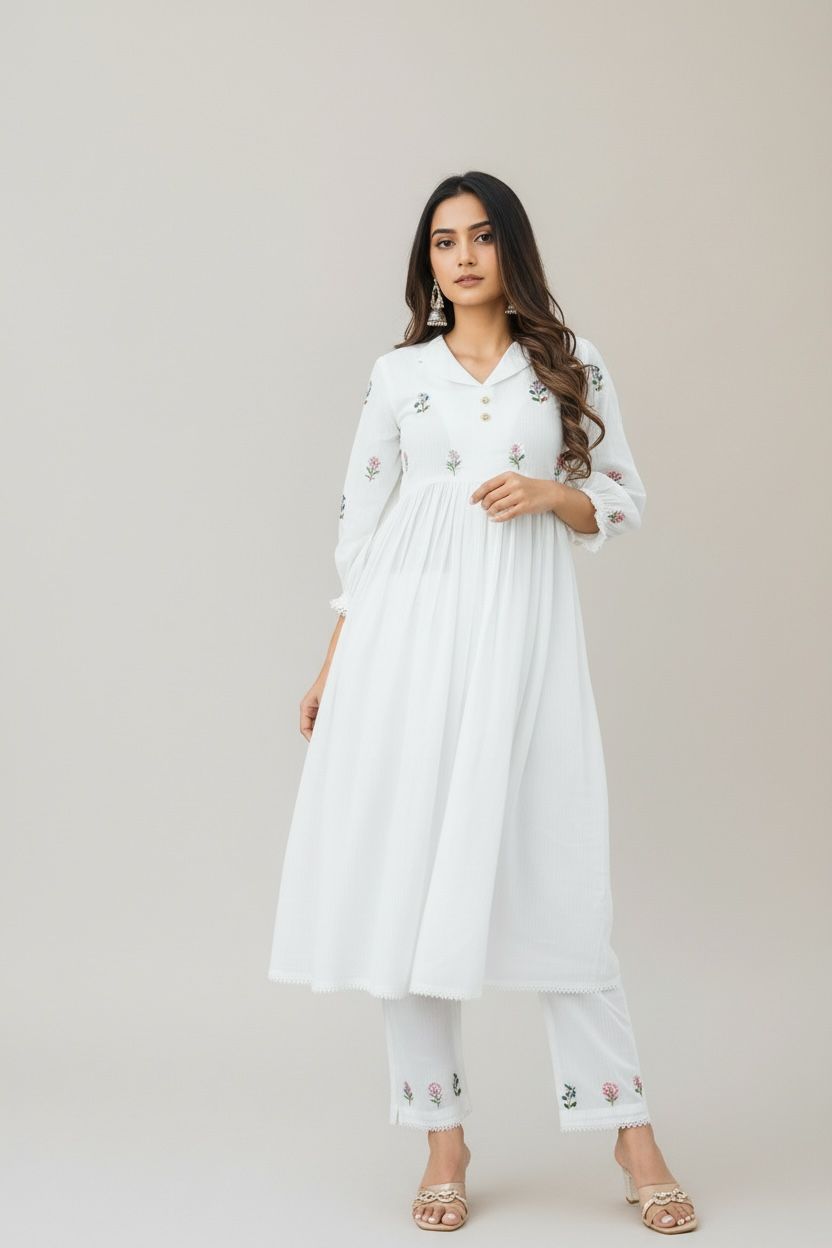 Charming White Coord Set