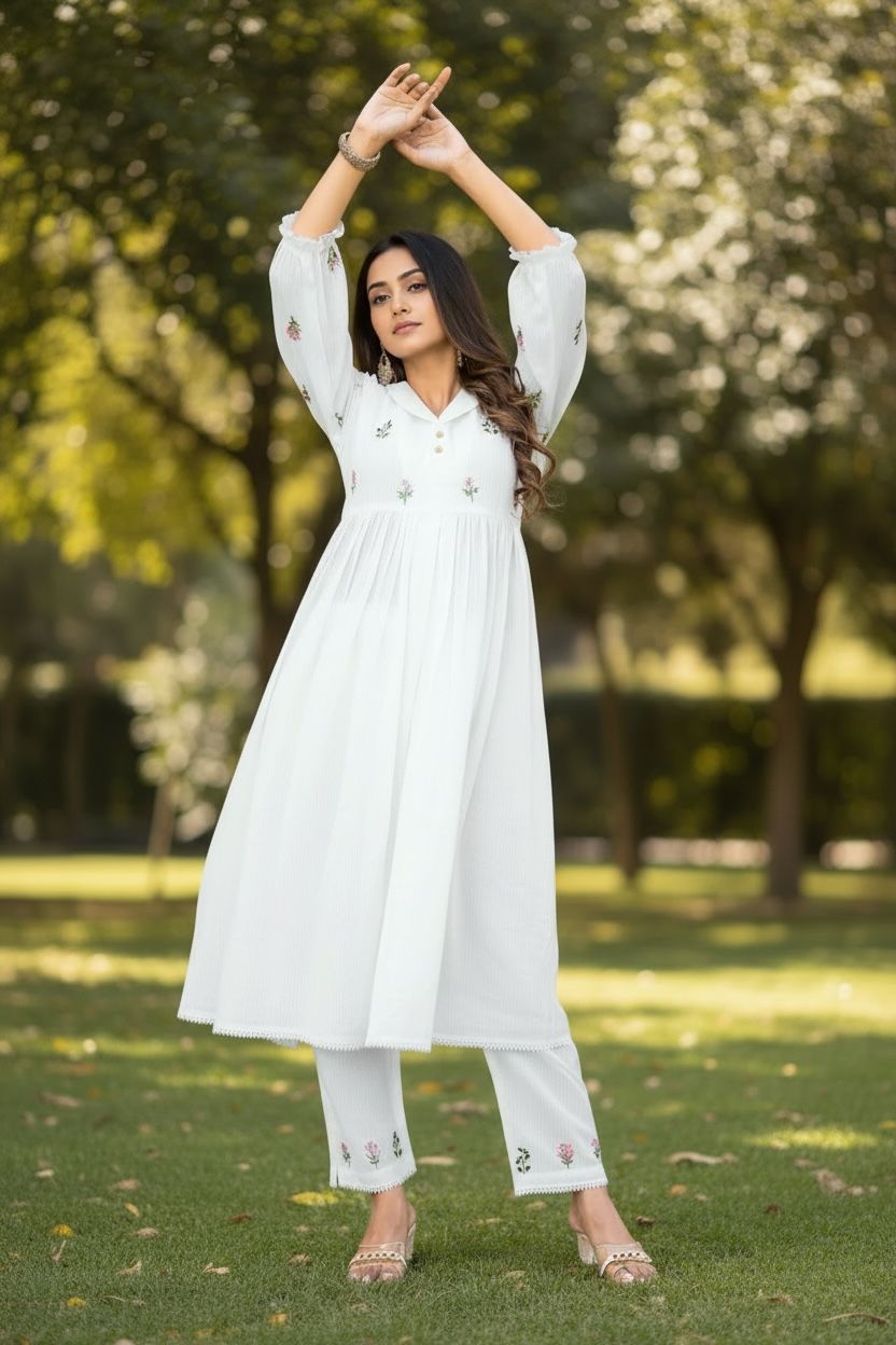 Charming White Coord Set