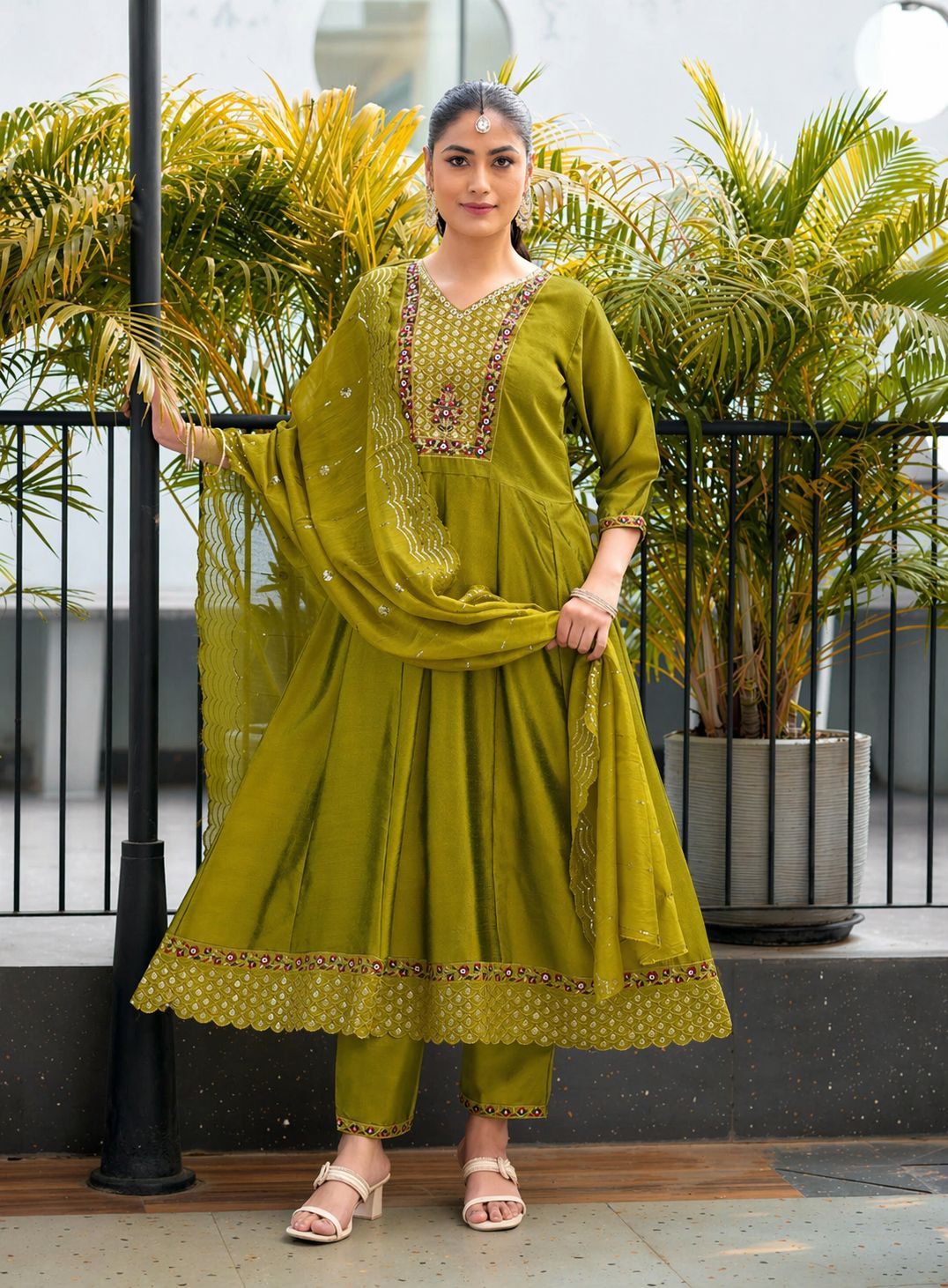 Festive Vichtra Silk Kurta Set