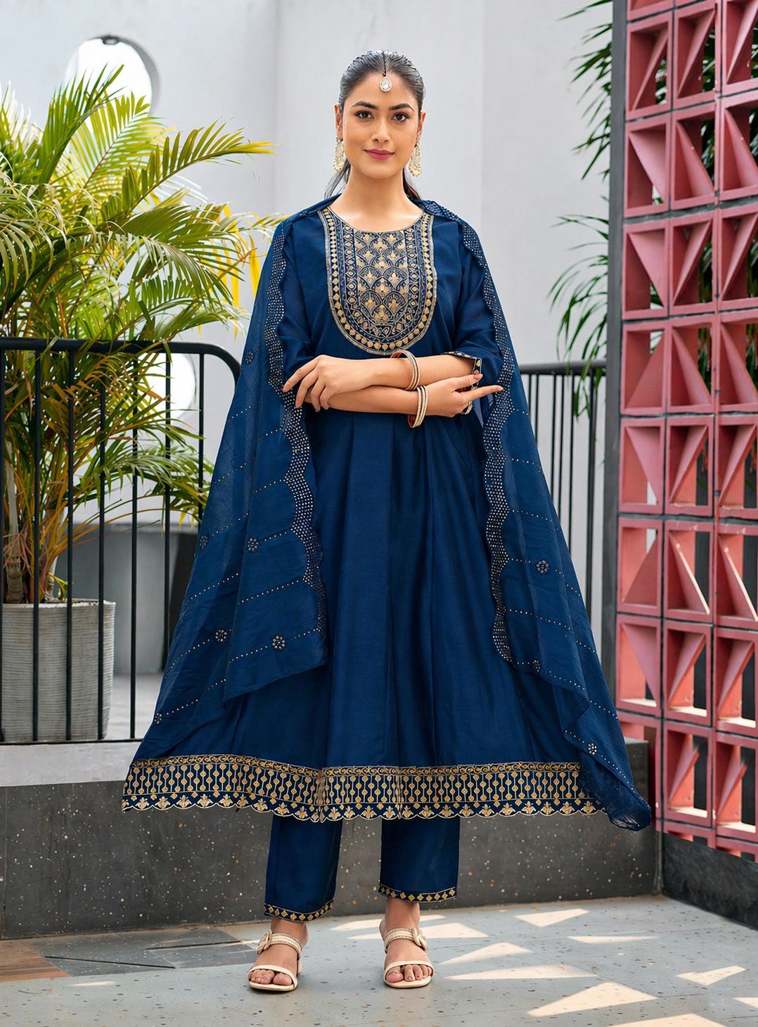 Festive Vichtra Silk Kurta Set