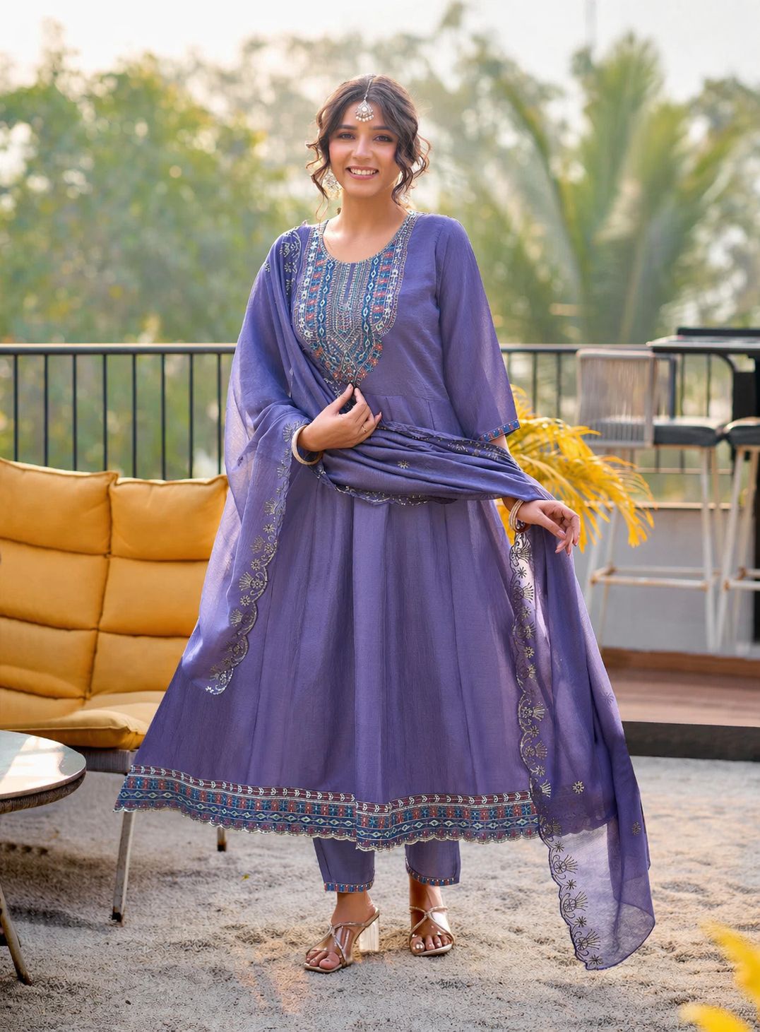 Festive Vichtra Silk Kurta Set