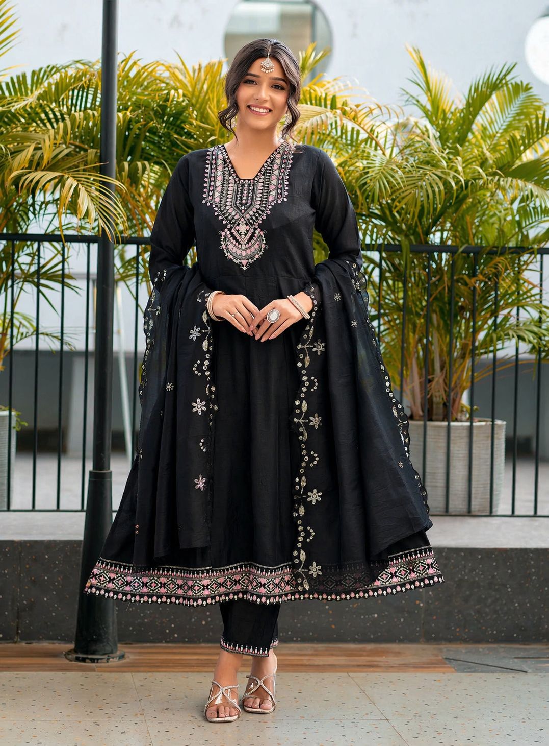 Festive Vichtra Silk Kurta Set