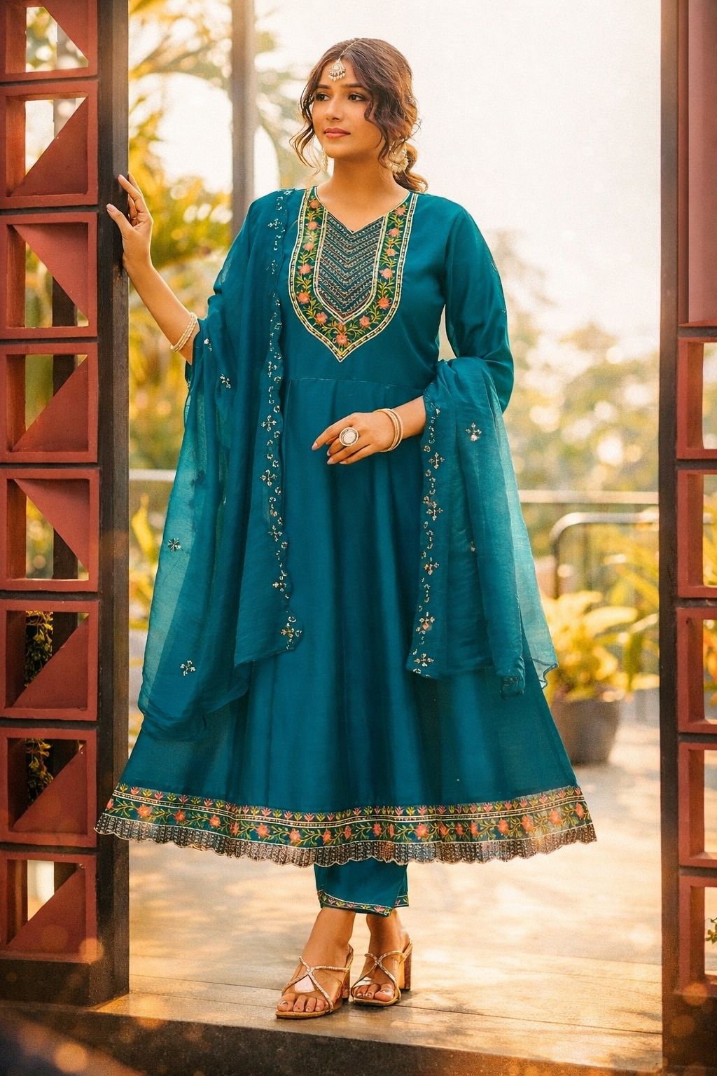 Festive Vichtra Silk Kurta Set