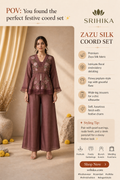 Zazu Silk Coord Maroon – Elegant Festive Wear for Women