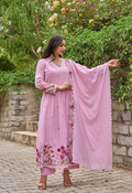 Blush Pink - Pure Cotton Embroidered Kurta Set